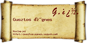 Gusztos Ágnes névjegykártya